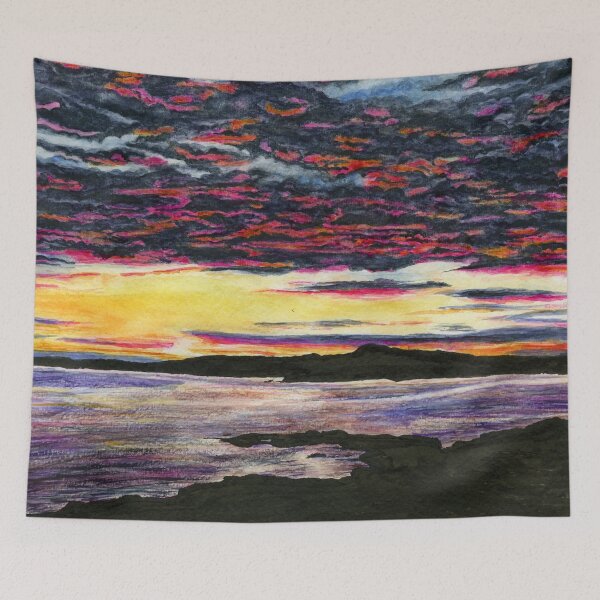 Item preview, Sunset from Ravenspoint, Trearddur Bay on Ynys Mon / Anglesey, North Wales designed and sold by LymphomaLass.