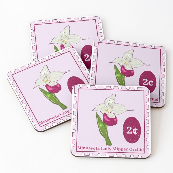 Item preview, Minnesota Lady Slipper Orchid Stamp designed and sold by Peachy-Keen-Co.
