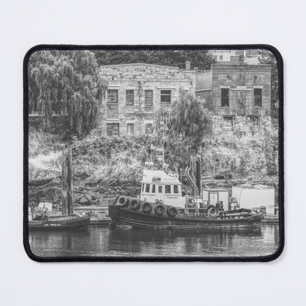 Item preview, Black and White Image of Tugs in Older building in Victoria BC Canada designed and sold by Ernie Steven Dickey.