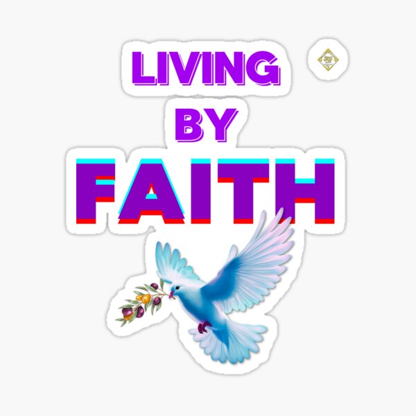 Item preview, LIVING BY FAITH, dove with olive branch, religious christian designed and sold by TANGELLACOUTURE.