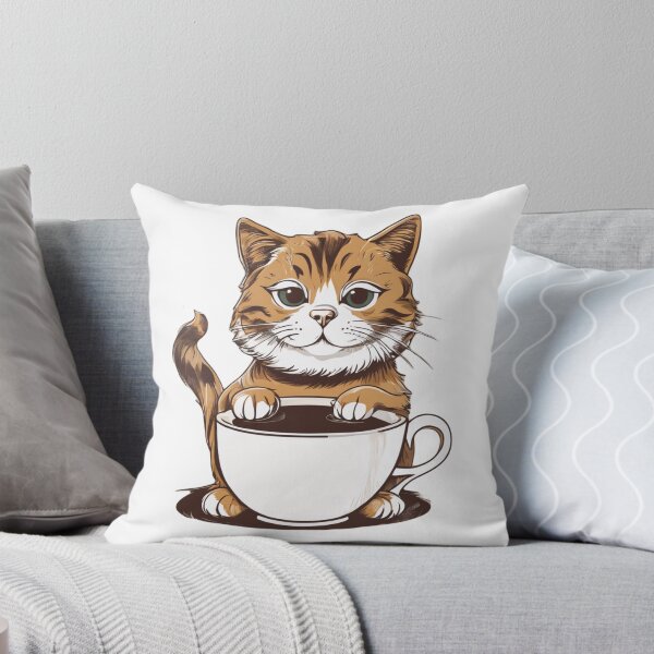 Artikelvorschau, Katze und Kaffee entworfen und verkauft von TeeTemptation.