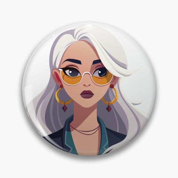 Item preview, Stylish Girl with White Hair and Sunglasses designed and sold by natalielaf.
