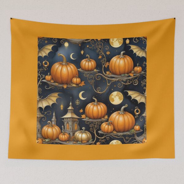 Item preview, Pumpkins And Gold Bats Wings designed and sold by Melantari Vizuns.