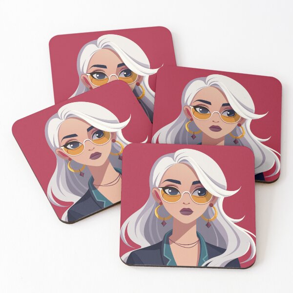 Item preview, Stylish Girl with White Hair and Sunglasses designed and sold by natalielaf.