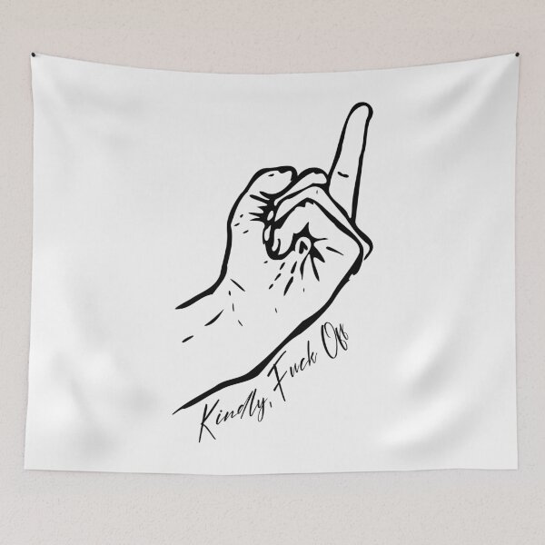 Item preview, Kindly, Fuck Off (Black Drawing of Middle Finger) designed and sold by thebigleebowski.
