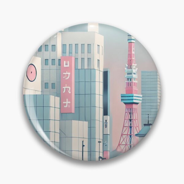 Artikelvorschau, Tokioter Straßen mit Tokyo Tower und Shibuya Crossing: Minimalistische und moderne Architektur in Pastellfarben entworfen und verkauft von epvshop.