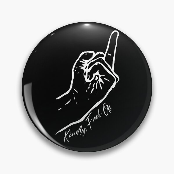 Item preview, Kindly, Fuck Off (White Drawing of Middle Finger) designed and sold by thebigleebowski.