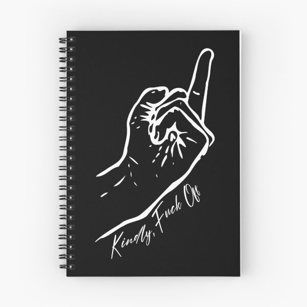 Item preview, Kindly, Fuck Off (White Drawing of Middle Finger) designed and sold by thebigleebowski.