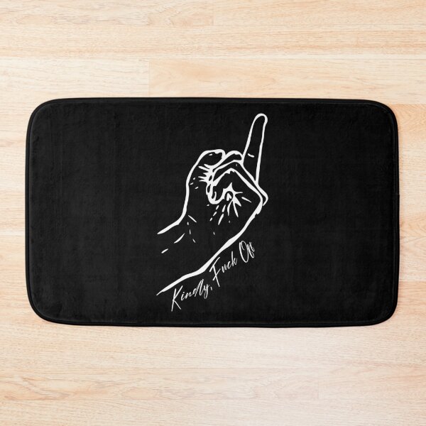 Item preview, Kindly, Fuck Off (White Drawing of Middle Finger) designed and sold by thebigleebowski.