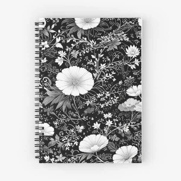 Item preview, Timeless Elegance: Black, White, and Grey Oriental Floral Pattern designed and sold by ZipperDragon88.