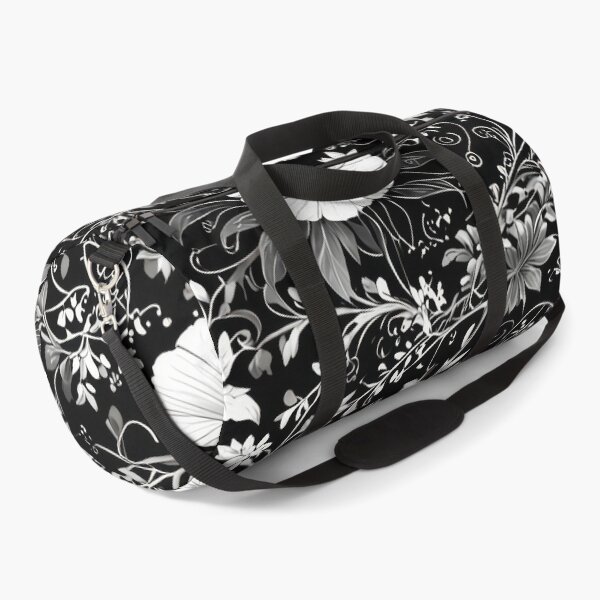Item preview, Timeless Elegance: Black, White, and Grey Oriental Floral Pattern designed and sold by ZipperDragon88.