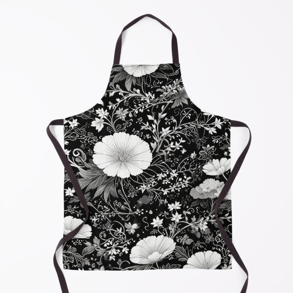 Item preview, Timeless Elegance: Black, White, and Grey Oriental Floral Pattern designed and sold by ZipperDragon88.