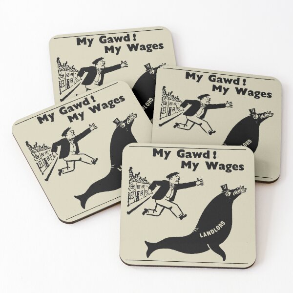 Item preview, My Gawd My Wages - Vintage Socialist Political Cartoon designed and sold by SpaceDogLaika.