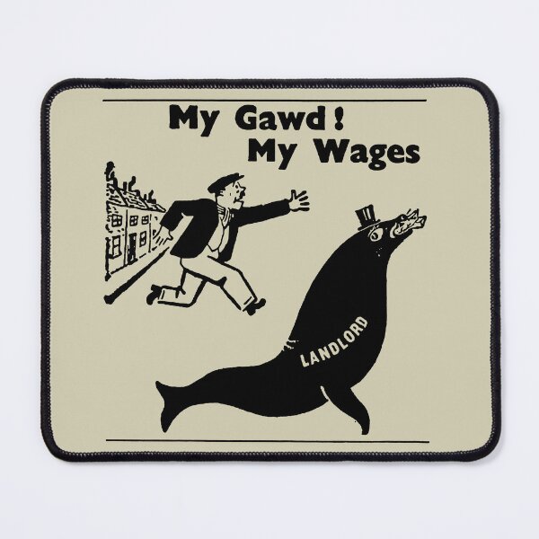 Item preview, My Gawd My Wages - Vintage Socialist Political Cartoon designed and sold by SpaceDogLaika.