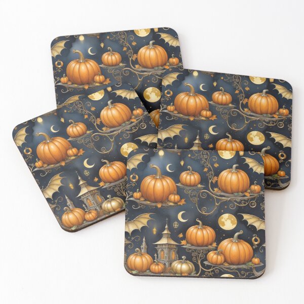 Item preview, Pumpkins And Gold Bats Wings designed and sold by Melantari Vizuns.