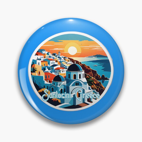 Aperçu de l'œuvre Santorin Grèce Coucher de soleil Méditerranéen Sticker créée et vendue par Devo07.