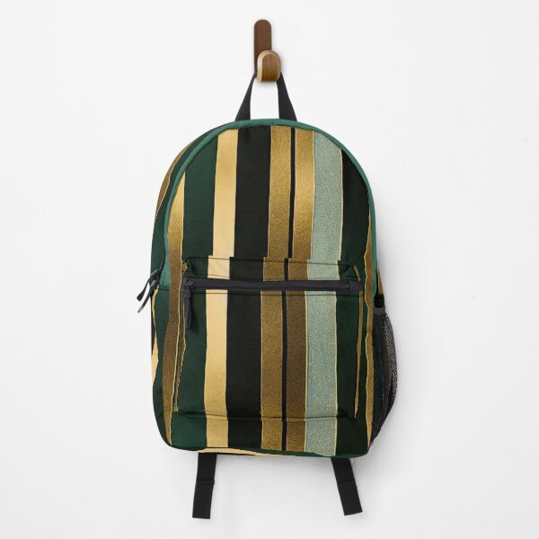 Item preview, Art Deco Golden, Teal, And Black Stripes Pattern designed and sold by DEC02.