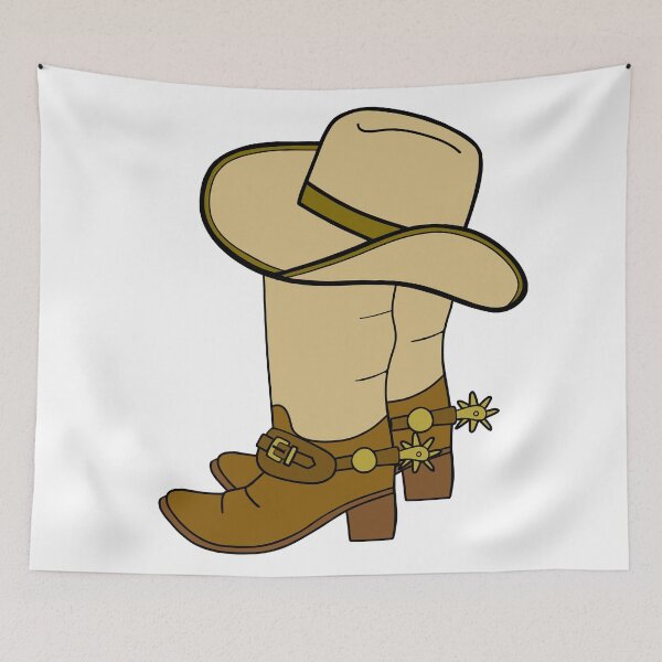 Item preview, Brown Cowboy Boots And Hat designed and sold by Sartoris Art.
