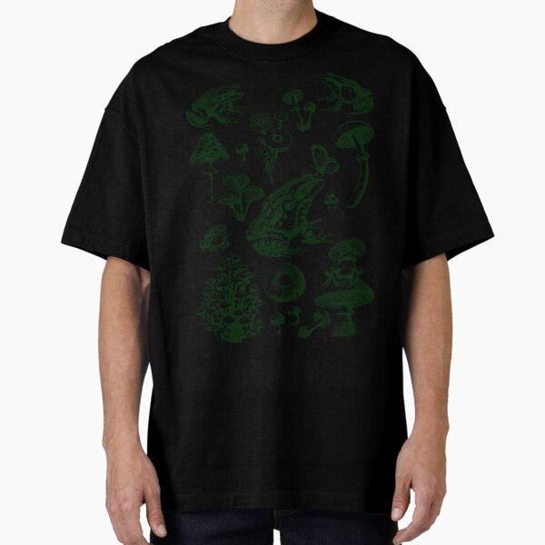 Vista previa del artículo con la obra «Ranas y setas gráficas vintage de los años 90», diseñado y vendido por MemishDesign.