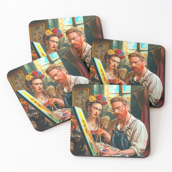 Item preview, Symphony of Colors: Frida Kahlo and Vincent van Gogh Painting Together designed and sold by MIchellistudio.
