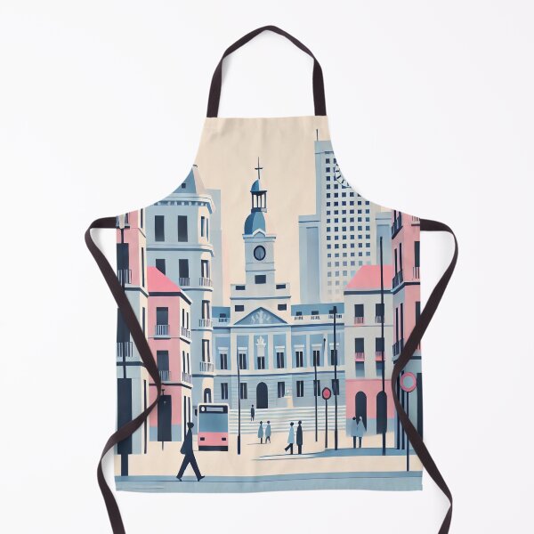 Item preview, Streets of Madrid with the Royal Palace and the Puerta de Alcalá: Minimalist and Modern Architecture in Pastel Colors designed and sold by epvshop.