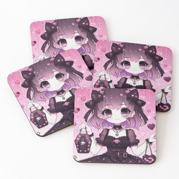 Item preview, Pink Themed Kawaii Goth Girl designed and sold by StickyGuys.