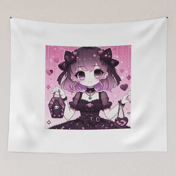Item preview, Pink Themed Kawaii Goth Girl designed and sold by StickyGuys.