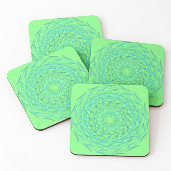 Item preview, Green abstract geometric mandala design  designed and sold by Stefrait-7.