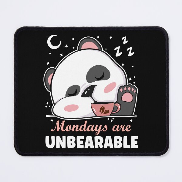 Item preview, Mondays Are Unbearable | Sleepy Panda Bear - Black designed and sold by PearlMoonGrapes.