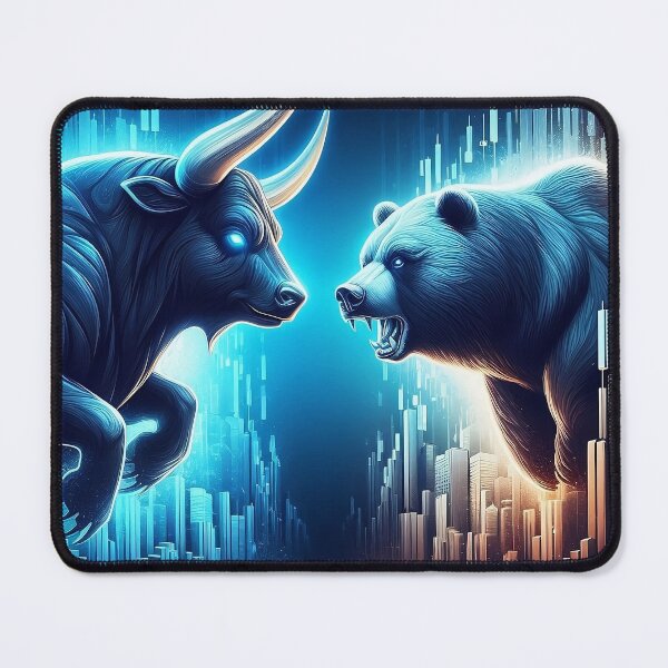 Item preview, Bull vs. Bear stock Market Clash (bullish vs bearish) designed and sold by LeStudioSHB.