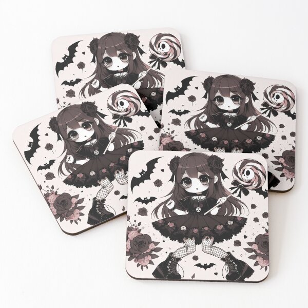 Item preview, Kawaii Black & White Themed Goth Girl designed and sold by StickyGuys.