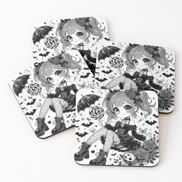 Item preview, White & Black Theme Goth Anime Girl designed and sold by StickyGuys.