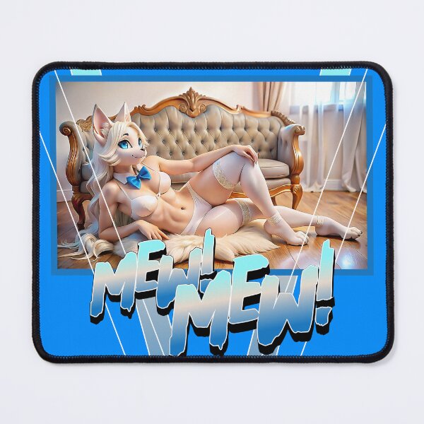 Item preview, CATGIRL D3 - WHITE CAT ON THE SOFA - MEOW FURRY designed and sold by CuPensky.