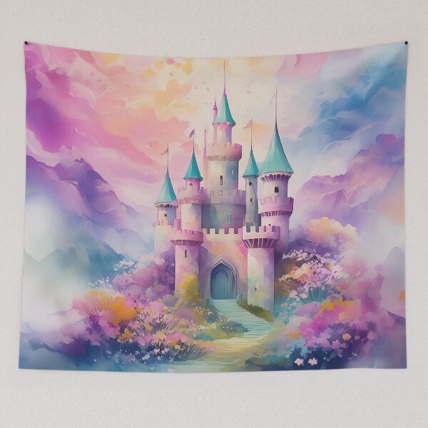 Item preview, Fairytale Castle Pastel Make Believe Girl's Pink Castle designed and sold by EnchantedWishes.
