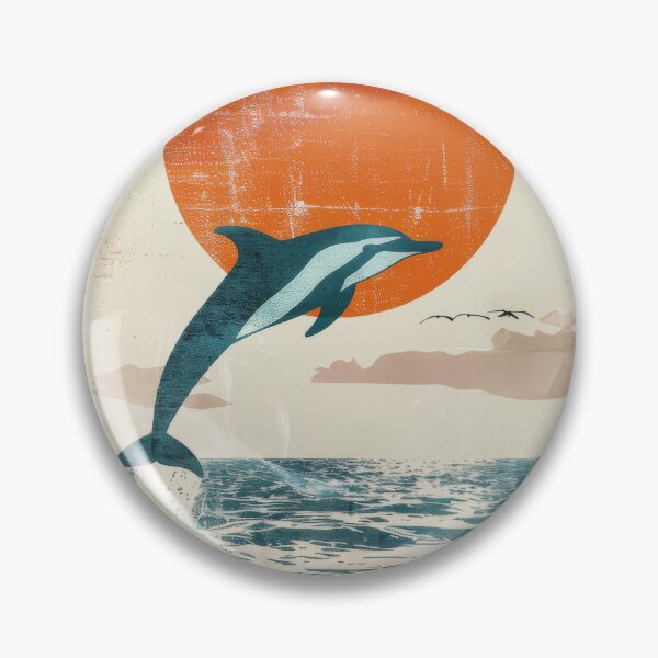 Item preview, California Common Dolphin Leaping art designed and sold by CaliforniaVibe.