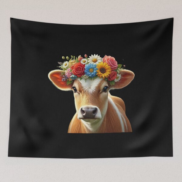Item preview, Floral Crowned Bovine Beauty designed and sold by GlassPenny.