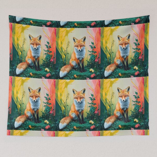 Artikelvorschau, Süßer Fuchs. Entzückender Fuchs, Aquarellfuchs, Fuchszeichnung, Blumenfuchs, Fuchsbild entworfen und verkauft von FoxVibes.