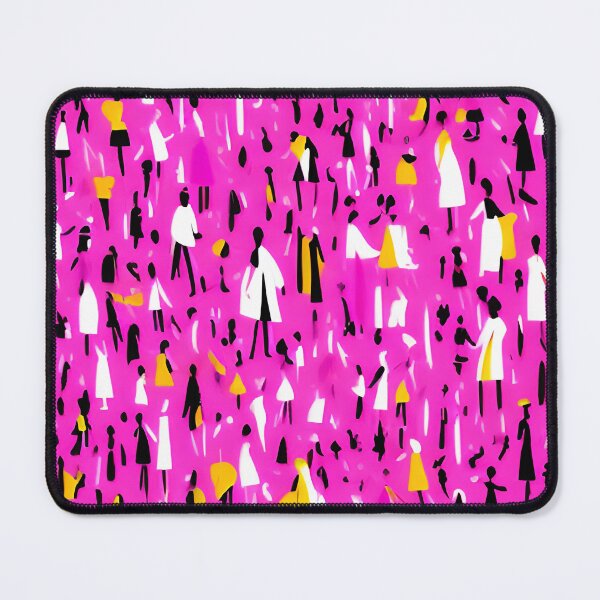 Item preview, Abstract Where's Waldo Inspired Illustration Hot Pink Black and Yellow for Whimsical Eclectic Decor designed and sold by kathrynchill.