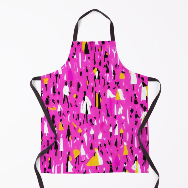 Item preview, Abstract Where's Waldo Inspired Illustration Hot Pink Black and Yellow for Whimsical Eclectic Decor designed and sold by kathrynchill.