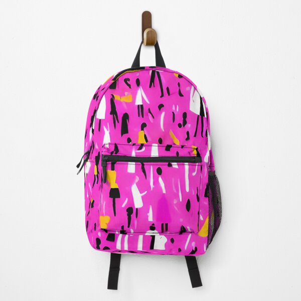 Item preview, Abstract Where's Waldo Inspired Illustration Hot Pink Black and Yellow for Whimsical Eclectic Decor designed and sold by kathrynchill.