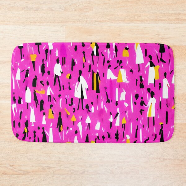 Item preview, Abstract Where's Waldo Inspired Illustration Hot Pink Black and Yellow for Whimsical Eclectic Decor designed and sold by kathrynchill.