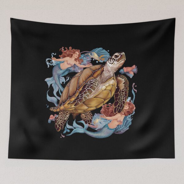 Item preview, Mermaid and Turtle Harmony designed and sold by RedTamah.
