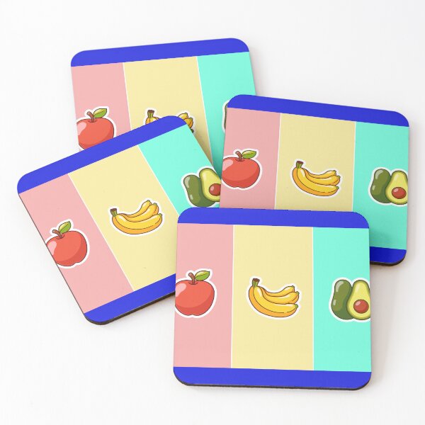 Item preview, 3 Fruit Sticker: Apple, Banana, Avocado Cartoon Vector Icon Illustration designed and sold by hjian8219.
