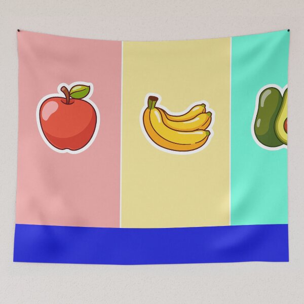Item preview, 3 Fruit Sticker: Apple, Banana, Avocado Cartoon Vector Icon Illustration designed and sold by hjian8219.
