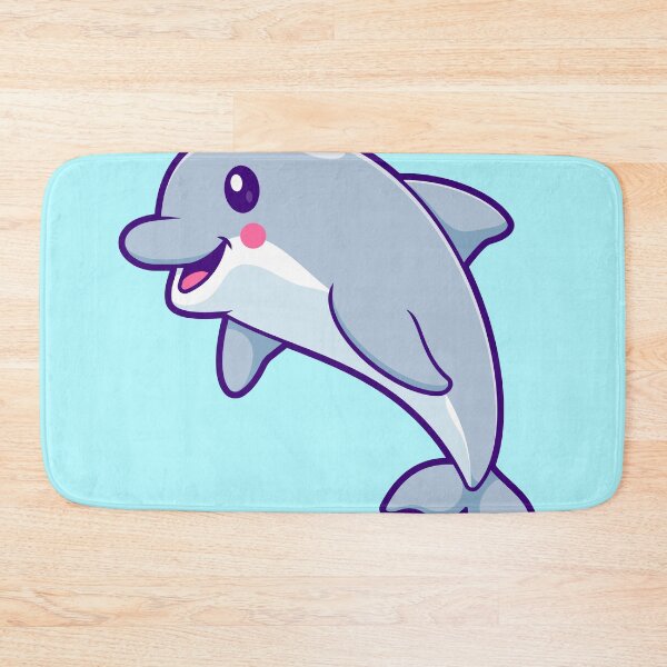 Item preview, : Cute Dolphin Swimming Cartoon Vector Icon Illustration designed and sold by hjian8219.