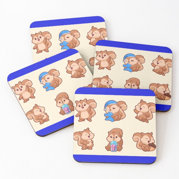 Item preview, 6 Squirrel Cartoon Vector Icon Illustrations designed and sold by hjian8219.