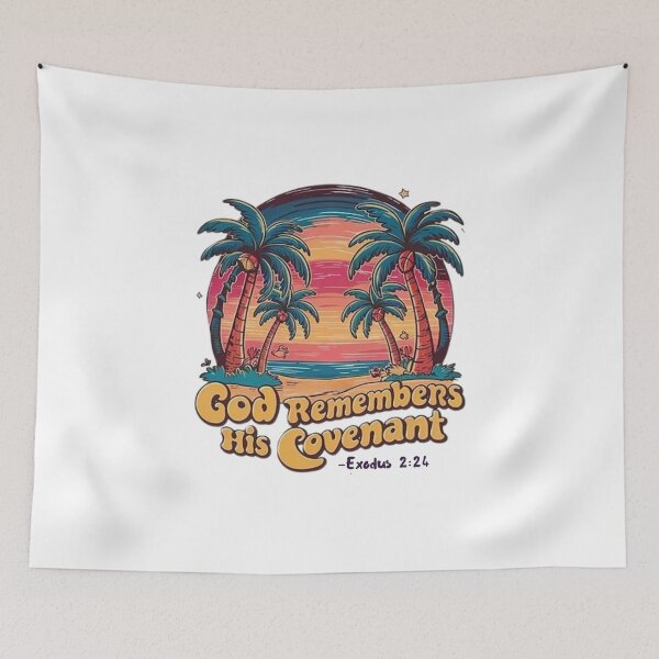 Item preview, God Remembers His Covenant, Exodus 2:24, Beach Scenery  designed and sold by Faithloveshop.
