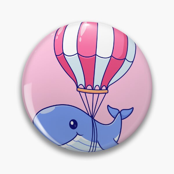 Item preview, Cute Whale Floating with Hot Air Balloon Cartoon Vector Icon Illustration designed and sold by hjian8219.