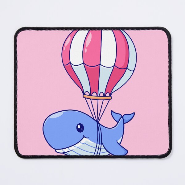 Item preview, Cute Whale Floating with Hot Air Balloon Cartoon Vector Icon Illustration designed and sold by hjian8219.