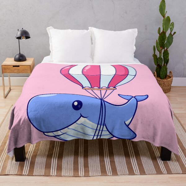 Item preview, Cute Whale Floating with Hot Air Balloon Cartoon Vector Icon Illustration designed and sold by hjian8219.